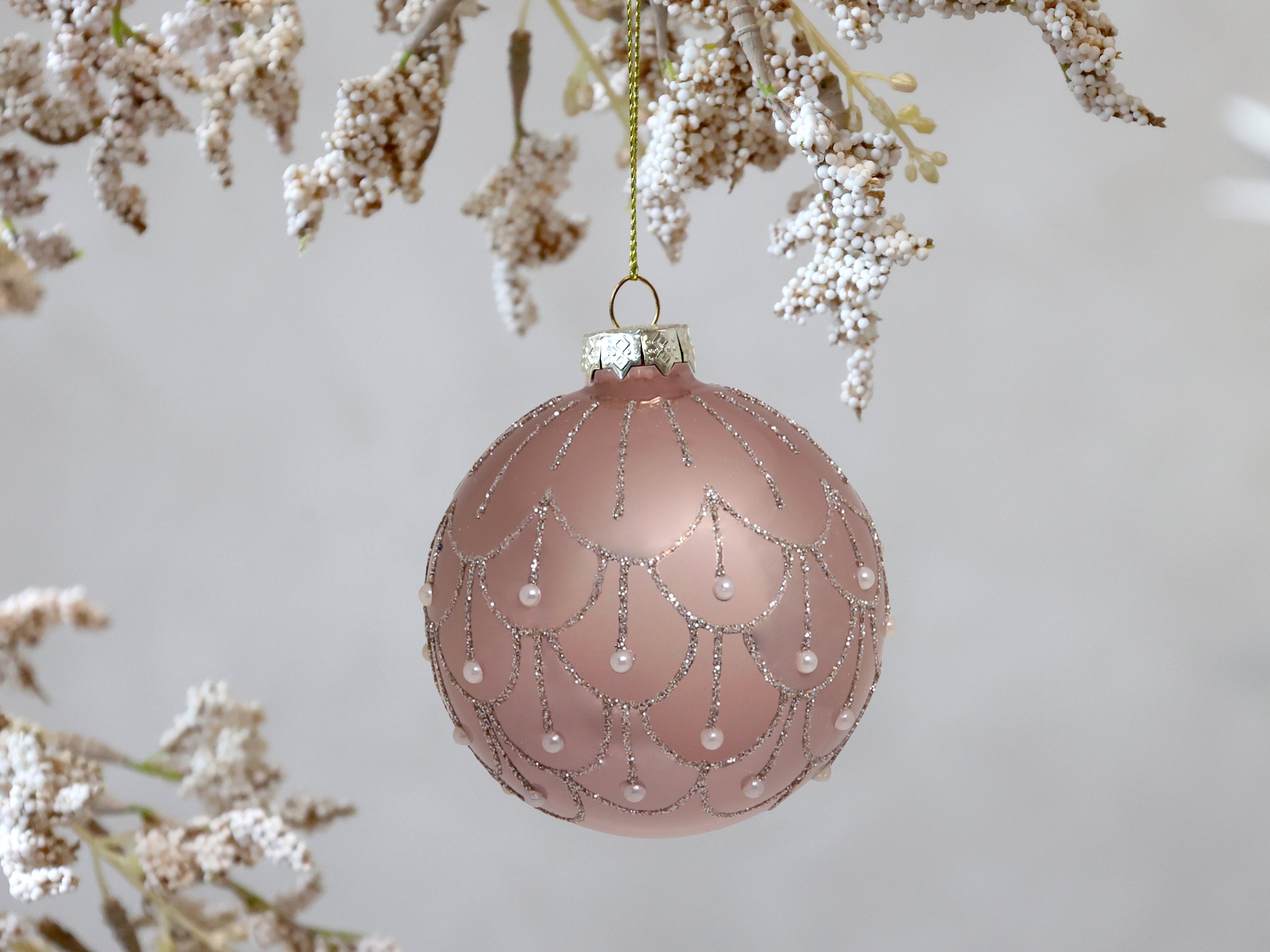 Chic Antique, Julekugle, 8 cm., rosa