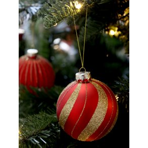Chic Antique, Julekugle, 8 cm., Rd/guld