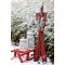 Chic Antique, Vintage Ski med stave, antique cherry