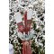 Chic Antique, Vintage Ski med stave, antique cherry