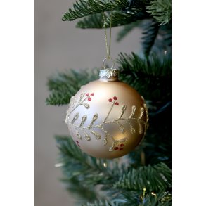 Chic Antique, Julekugle med ranke, 8 cm., champagne