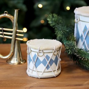 Chic Antique, Vintage tromme med lder hndlavet, H7/7 cm., Sky blue