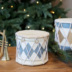 Chic Antique, Vintage tromme med lder hndlavet, H12/12 cm., sky blue