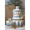 Chic Antique, Vintage tromme med lder hndlavet, H16 cm., sky blue