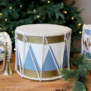 Chic Antique, Vintage tromme med lder hndlavet, H18 cm., sky blue