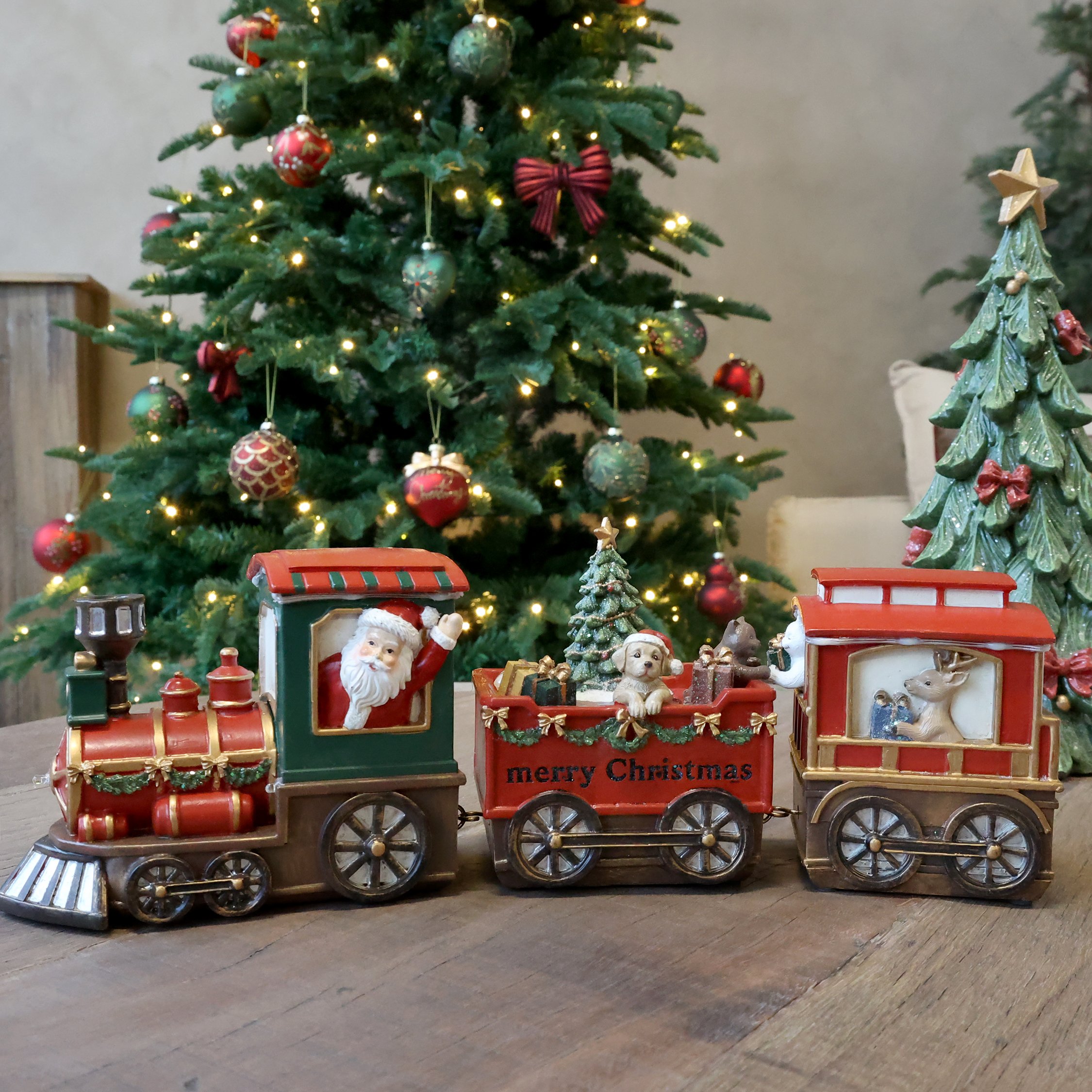 Chic Antique, No�l Juletog med 2 vogne og LED