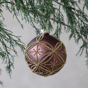 Chic Antique, Julekugle med glimmer, mocca