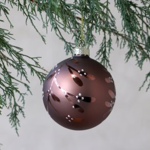 Chic Antique, Julekugle med grene og b�r, �8 cm., mocca