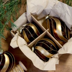 Chic Antique, Julekugler i �ske med s�t af 3 stk., mocca