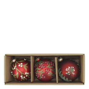 Chic Antique, Julekugler i �ske med 3 stk., cherry