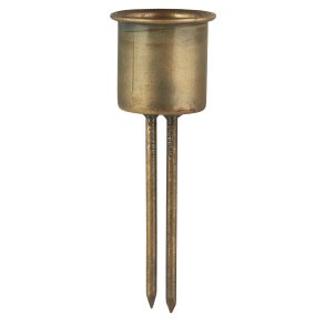 Ib Laursen, Spyd 2-spyd h�j, krone- og bedelys, antique messing