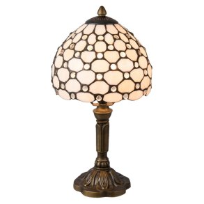 LumiLamp, Bordlampe Tiffany, White Brown glass