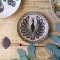 Chic Antique, Chartres Fad i mosaik med p�fugl, �16 cm