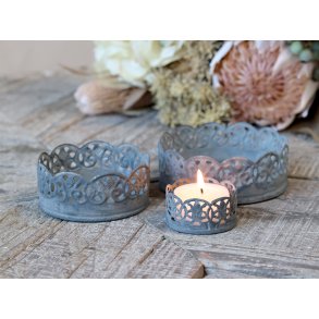 Chic Antique, Lysfade med blomsterkant st af 3 stk. 