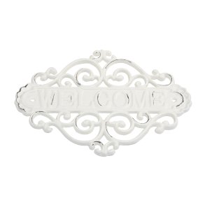 Chic Antique, Skilt - welcome, antique creme