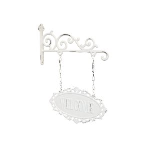 Chic Antique, Skilt (hngende) - welcome, antique creme