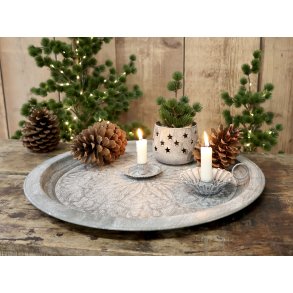 Chic Antique, Fad med mnster (zink), 47 cm