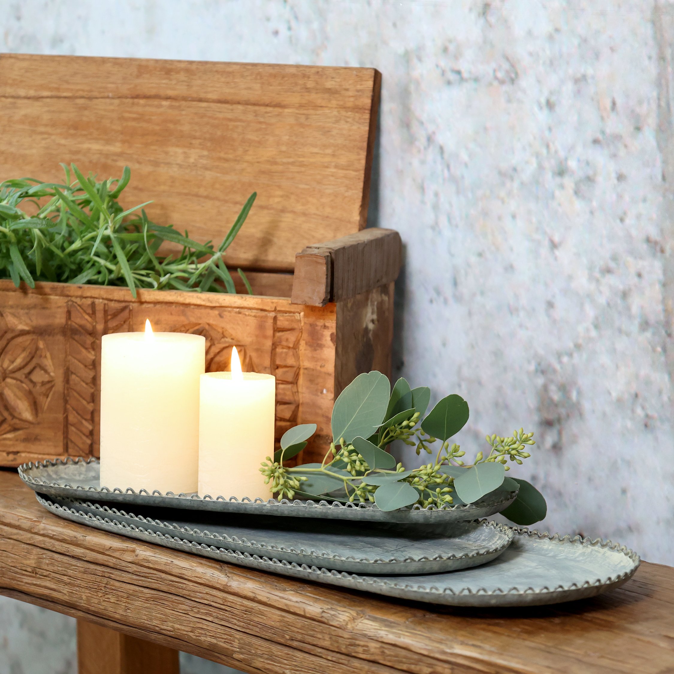 Chic Antique, Fade med blondekant, antique zink