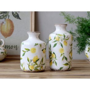 Chic Antique, Limone flaske med blomster