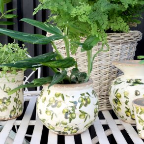 Chic Antique, Skjuler med olivenmnster, H14 cm.