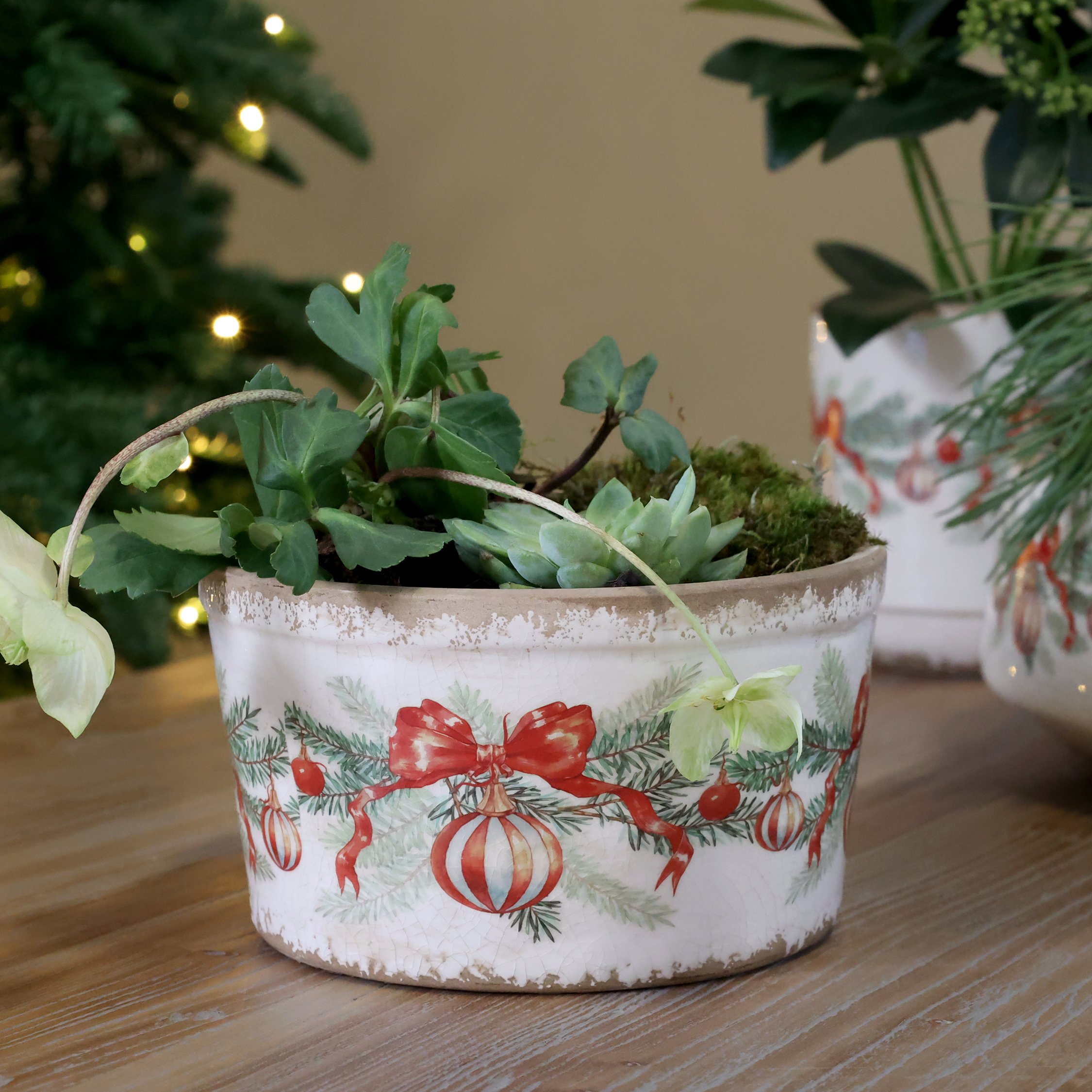Chic Antique, Fad med julekugler og sl�jfe, �16,5 cm