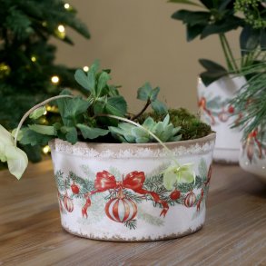 Chic Antique, Fad med julekugler og sl�jfe, �16,5 cm