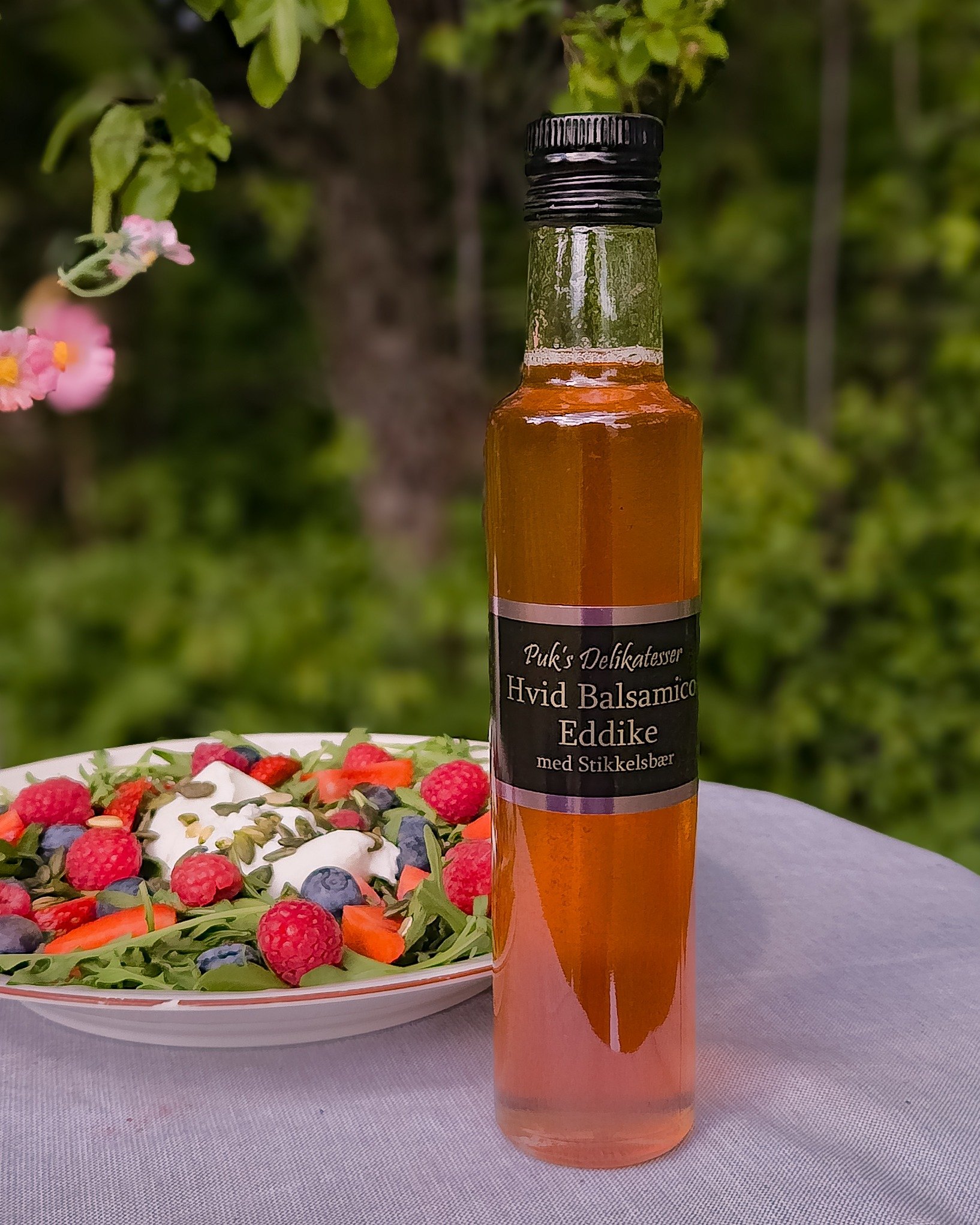 Puk's Delikatesser, Hvid Balsamico med Stikkelsb�r