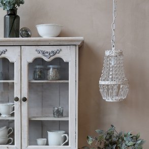 Chic Antique, Lysekrone hndlavet - antique hvid