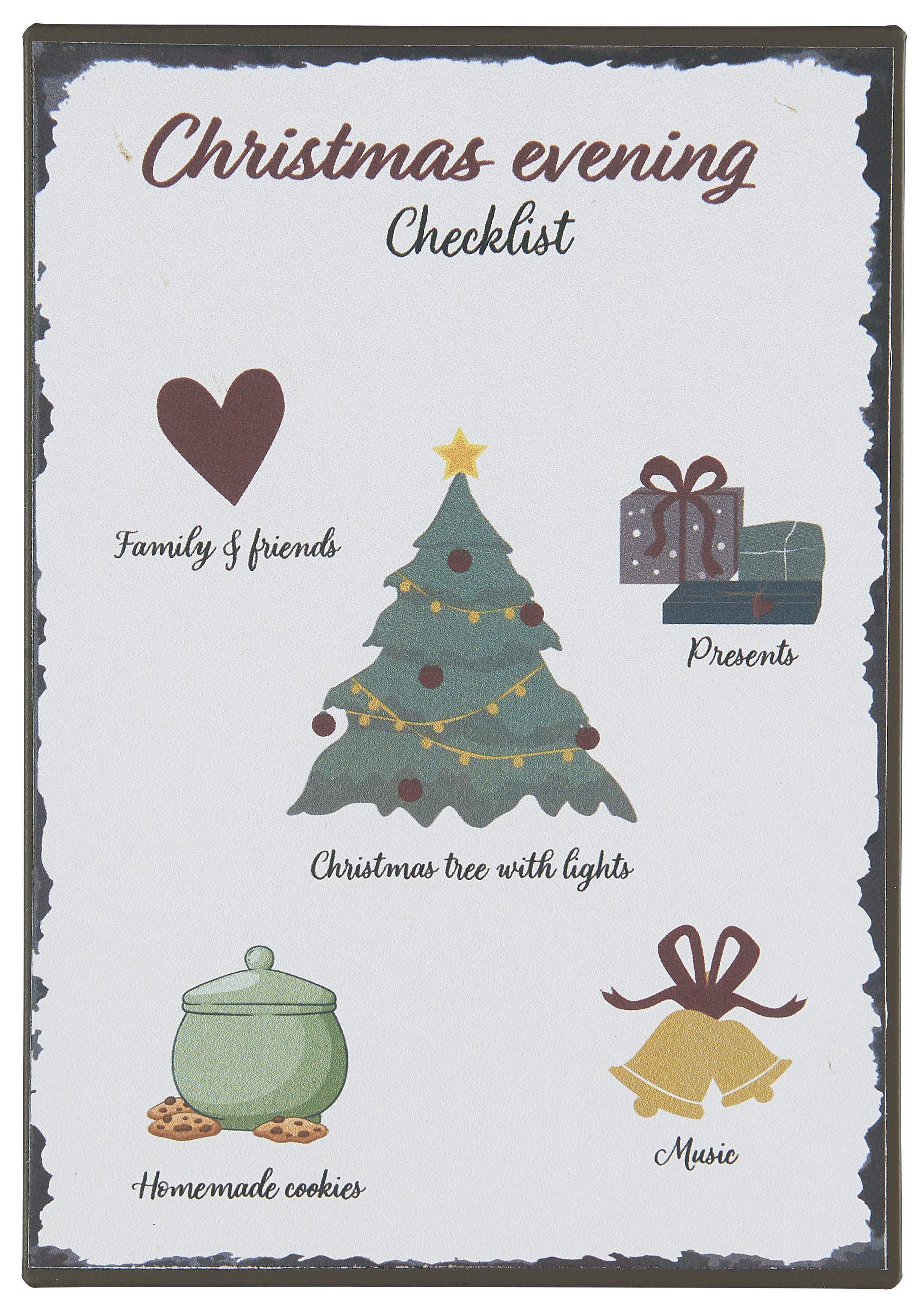 Ib Laursen, Metalskilt, Christmas evening Checklist