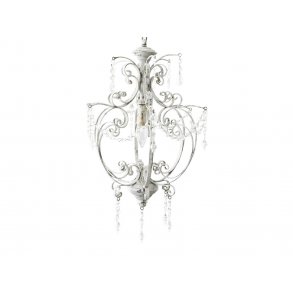 Chic Antique, Lysekrone hndlavet - antique hvid