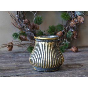 Chic Antique, Fyrfadsstage med guld, riller, antique kul