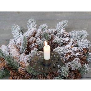 Chic Antique, Lysholder med deko til bedelys med spyd, antique messing