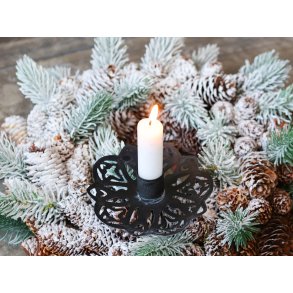 Chic Antique, Lysholder med deko til bedelys med spyd, sort