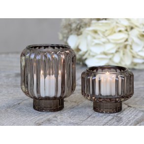 Chic Antique, Lysestage med riller, mocca