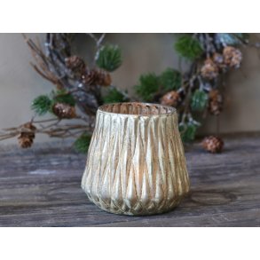 Chic Antique, Fyrfadsstage med diamant mnster, antique guld