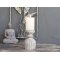 Chic Antique, Lysestage med riller til bloklys, mangotr, antique natur