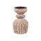 Chic Antique, Lysestage med riller til bloklys, mangotr, antique natur