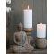 Chic Antique, Lysestage med riller til bloklys, mangotr, antique natur