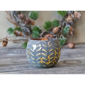 Chic Antique, Fyrfadsstage med guld, antique kul