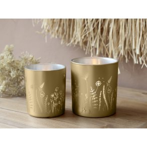 Chic Antique, Fyrfadsstage med blomster st af 2 stk., honning