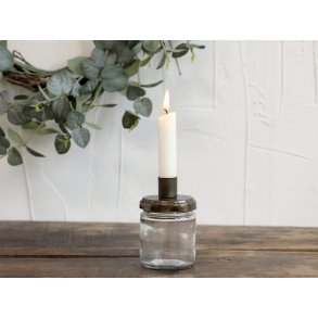 Chic Antique, Lysestage med glas, antique messing