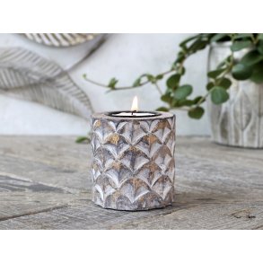 Chic Antique, Lysestage med mnster til bloklys, antique natur