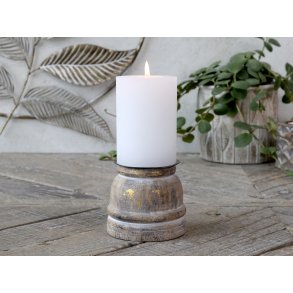 Chic Antique, Lysestage til bloklys, H9 cm, antique natur