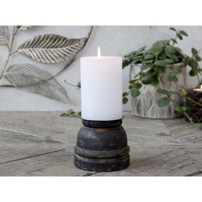 Chic Antique, Lysestage til bloklys, H9 cm, antique kul