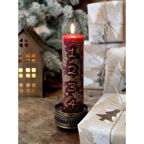 Chic Antique, Adventslys med gulddeko, Cherry, 48 t