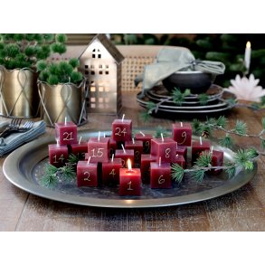 Chic Antique, Kalenderlys 24 stk., 5 t brndetid, rd