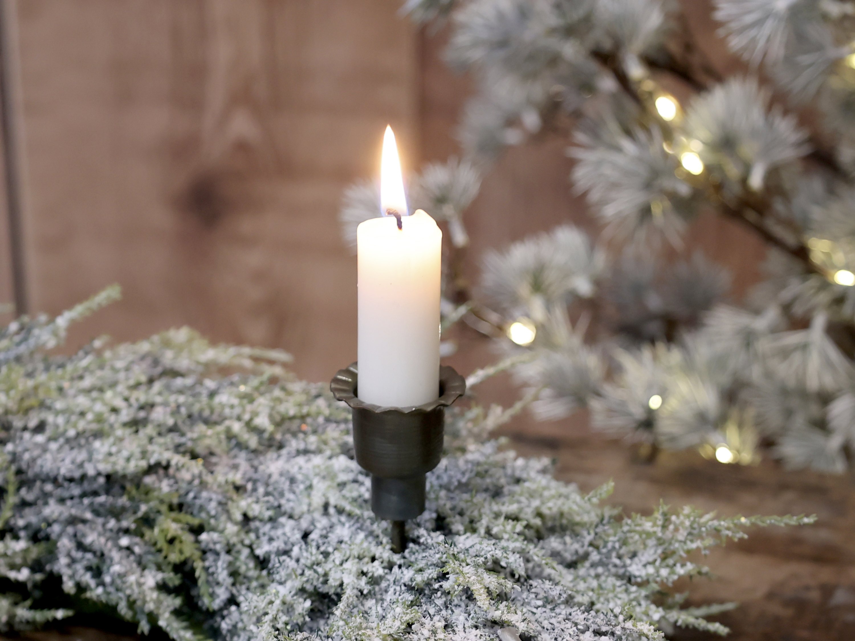 Chic Antique, Lysholder til bedelys med spyd, antique messing