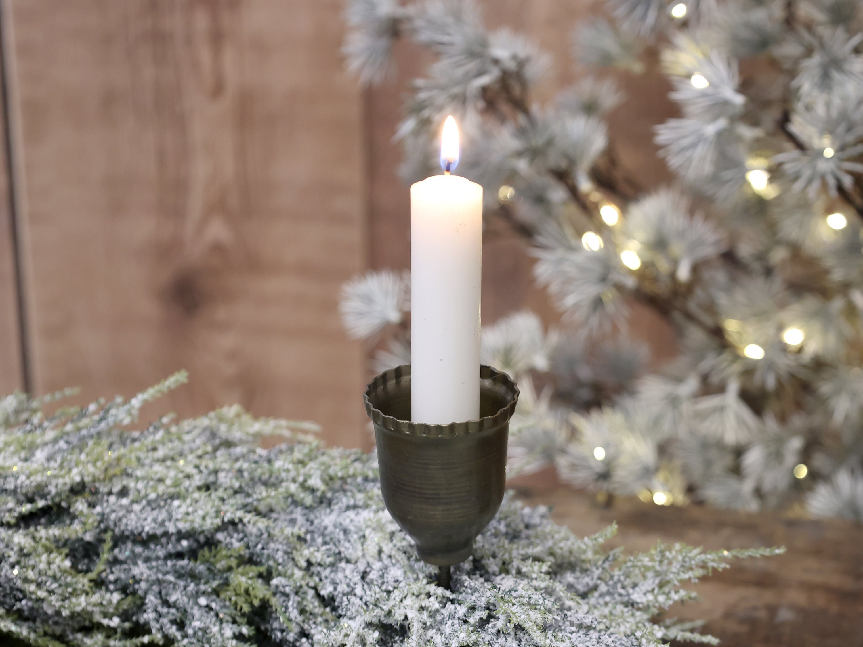 Chic Antique, Lysholder til bedelys med spyd, antique messing