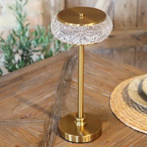 Chic Antique, Bordlampe, opladelig LED, antique messing