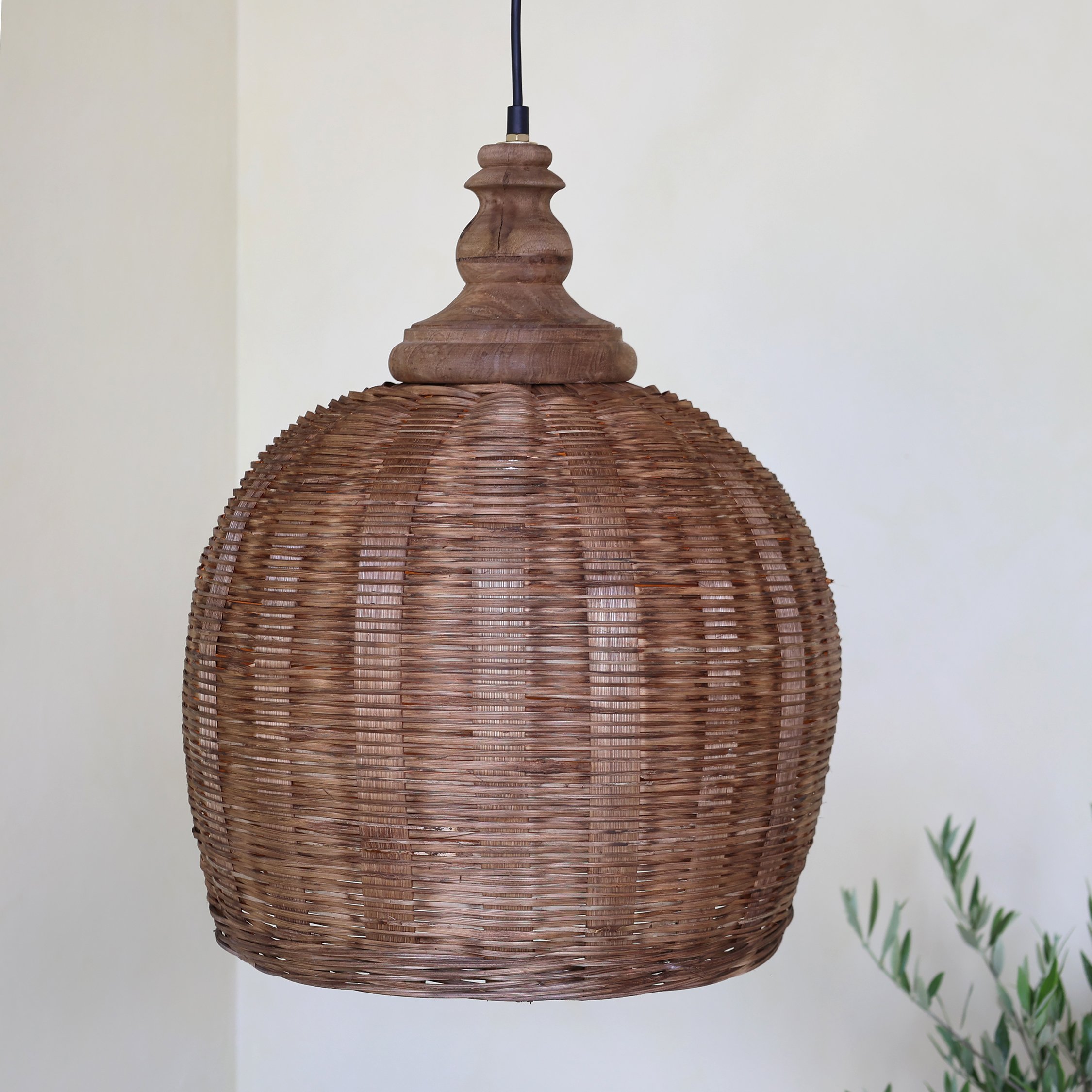 Chic Antique, Lampe i rattanflet, H52/�34 cm